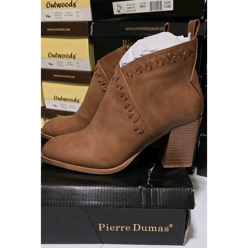 Pierre Dumas Ankle‎ Bootie Brown Side Zip Size 11 Ankle Boots Cammy 12 Tan - Picture 2 of 3
